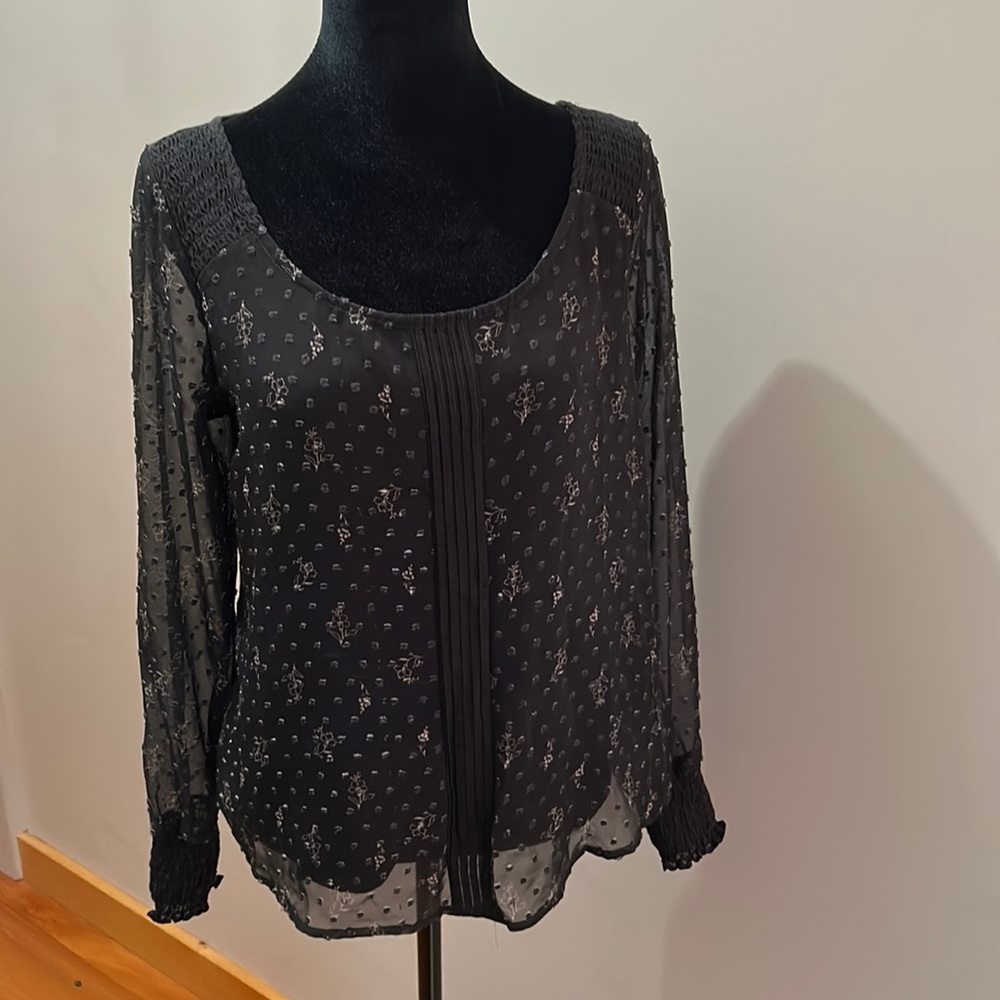 Long sleeve (mesh) blouse